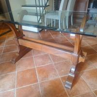 Tavolo rustico/cristallo 