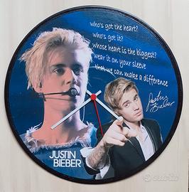 Vinile 33 giri a orologio omaggio a Justin Bieber 