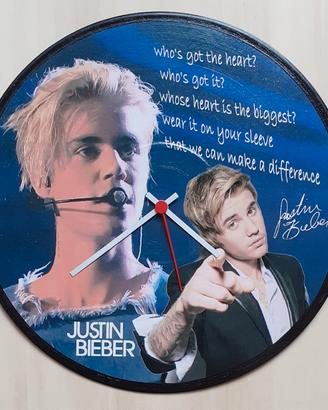 Vinile 33 giri a orologio omaggio a Justin Bieber 