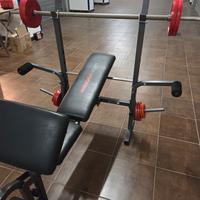 panca piana ,inclinata, pesi e bilancieri