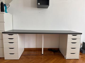 Scrivania IKEA LAGKAPTEN / ALEX 200x60 cassettiere