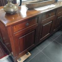 ANTICA CREDENZA 3 PORTE e 3 CASSETTI IN NOCE