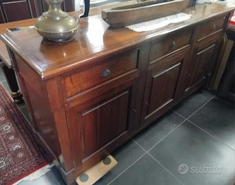ANTICA CREDENZA 3 PORTE e 3 CASSETTI IN NOCE