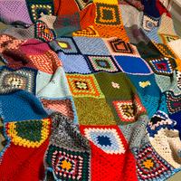 Coperta all’uncinetto 210x170  multicolor granny