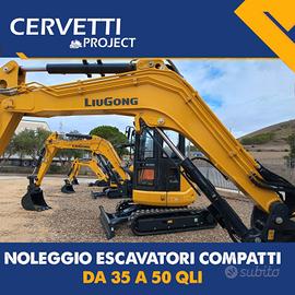 NOLEGGIO ESCAVATORI COMPATTI DA 35 A 50 QLI