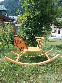 Cavallino Legno a dondolo