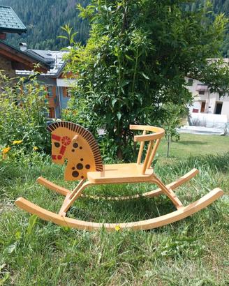 Cavallino Legno a dondolo