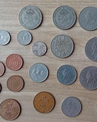 Monete: 26 scellini e penny (Gran Bretagna)