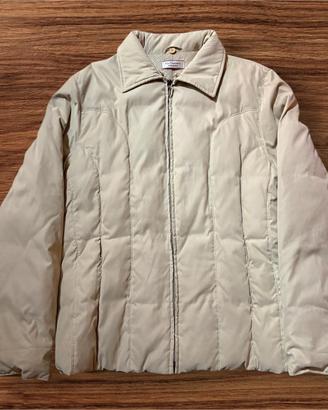 Piumino Donna in vera pelle d’oca beige chiaro