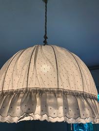 Grande lampadario tessuto e corda