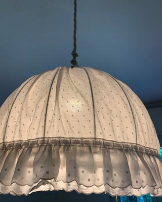 Grande lampadario tessuto e corda