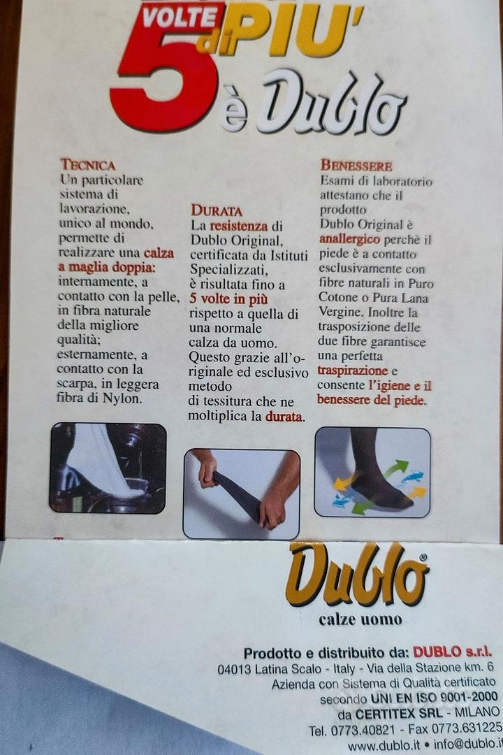 DUBLO Calze Lunghe Uomo In Filo Di Scozia (3 Paia) | Doppio Tessuto 100% Cotone Interno