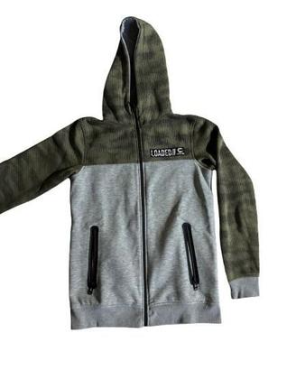 Felpa Zip Con Cappuccio Mimetica