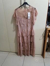 Vestito Donna Elegante Rosa Antico