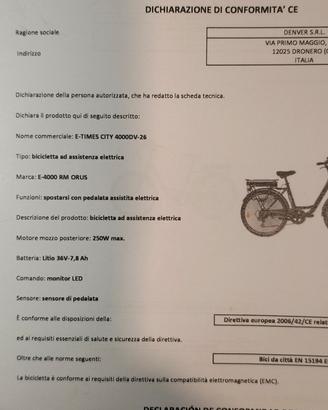 bicicletta elettrica e-bike 4000rm 26 ls