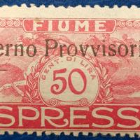 FIUME 1921 Cavalieri sovrastampati "Governo provvi