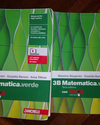 coppia  libri 3A e 3B matematica.verde Zanichelli
