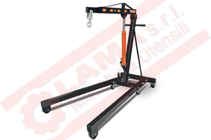 Gru pieghevole con pompa portata max 2 ton.