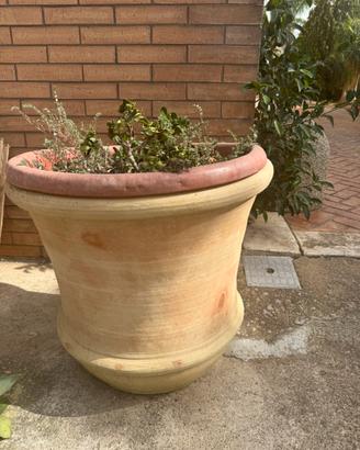 Vaso grande da esterno in terracotta con bordatura