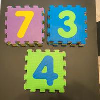 Tappetini Puzzle per Bambini con Numeri Multicolor