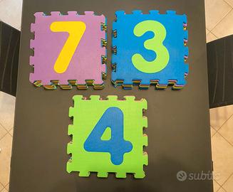 Tappetini Puzzle per Bambini con Numeri Multicolor