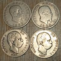 #1900 - 4 monete Regno d’Italia 1 Lira Argento