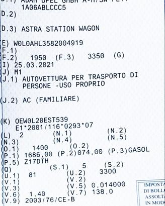 Opel Astra H 2008 1.7 cdti s.w. impianto Bosch.