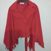 Giacca modello mantella rossa bimba