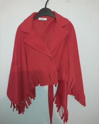 Giacca modello mantella rossa bimba