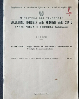 Bollettino Ufficiale Ferrovie dello Stato 1975