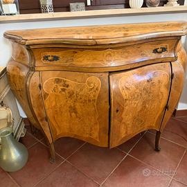 Mobile bar bombato intarsiato anni 40/50