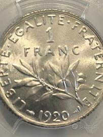 Francia - 1 franco 1920 MS65