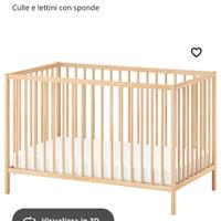 culla sniglar ikea con materasso 