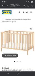 culla sniglar ikea con materasso 