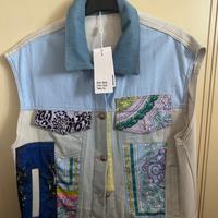 Gilet stile Vintage in Denim nuova Mochy