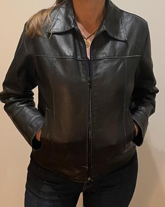Giacca di pelle nera vintage