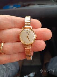 Tissot donna corona e lancette in oro 18k vintage 