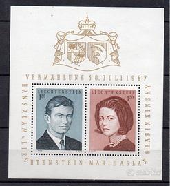 LIECHTENSTEIN 1967 Matrimonio Principe MNH
