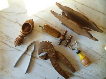 Utensili cucina taverna in legno vintage