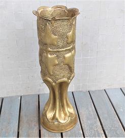 Trench Art vaso lavorato da bossolo italiano WW2