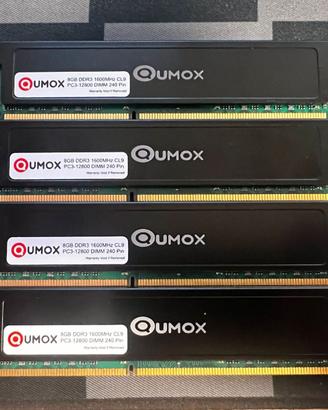 Qumox 32GB DDR3-1600MHz CL9 PC3-12800 DIMM 240