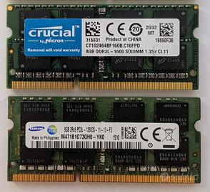 Moduli da 8GB (2 Pezzi - DDR3L 1.35V)