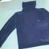 Maglione collo alto GAS ciniglia viola uva M