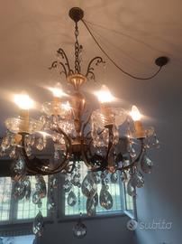 Elegante lampadario Vintage in bronzo / ottone 