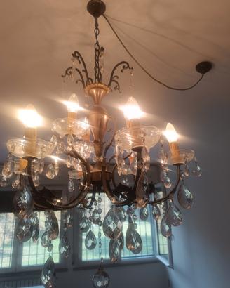 Elegante lampadario Vintage in bronzo / ottone 