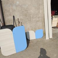 2 letti singoli con rete a doghe+1 materasso