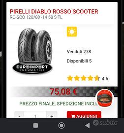 Pneumatico scooter Pirelli Diablo Rosso120x80x14"