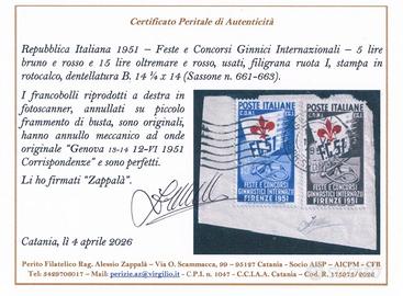 1951 Feste e Concorsi Ginnici - Certificati
