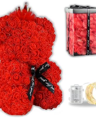 Orso Rose 25 Cm Orsetto 500 Petali Valentino donna