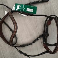 testiera per cavalli in cuoio marrone nuova 